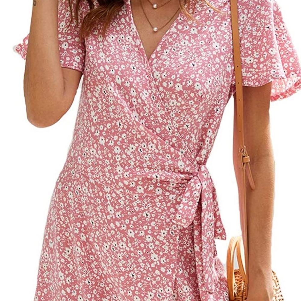 Pink wrap dress (medium)